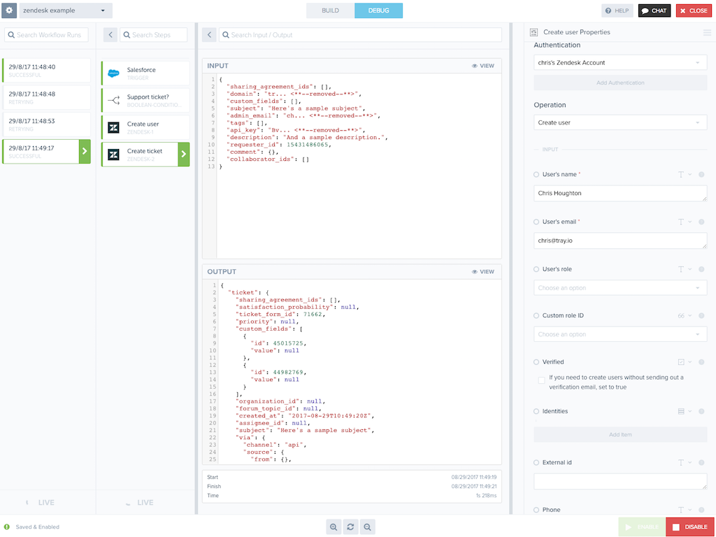 Tray.io App Integration with Zendesk Support